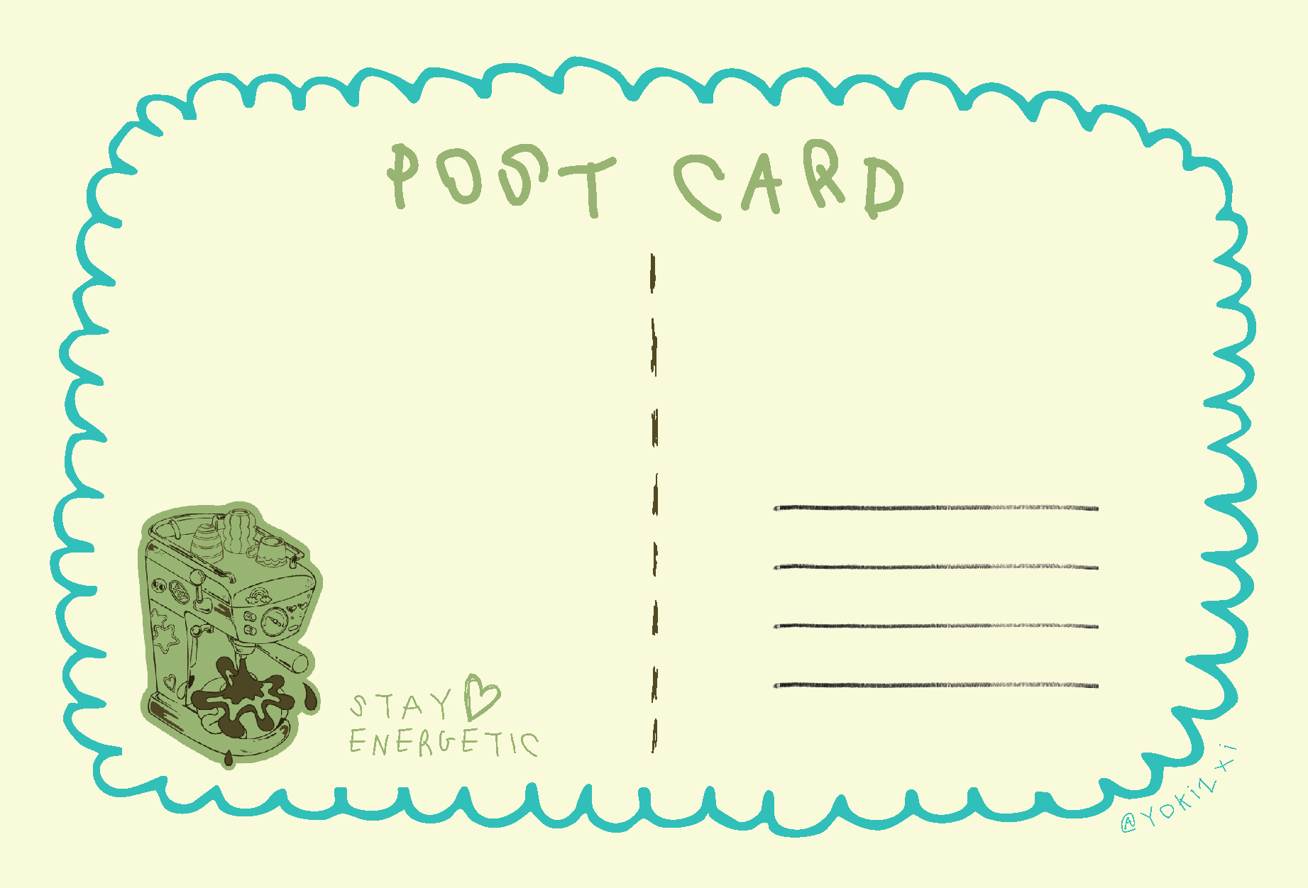 Coffee Machine Girl Post Card