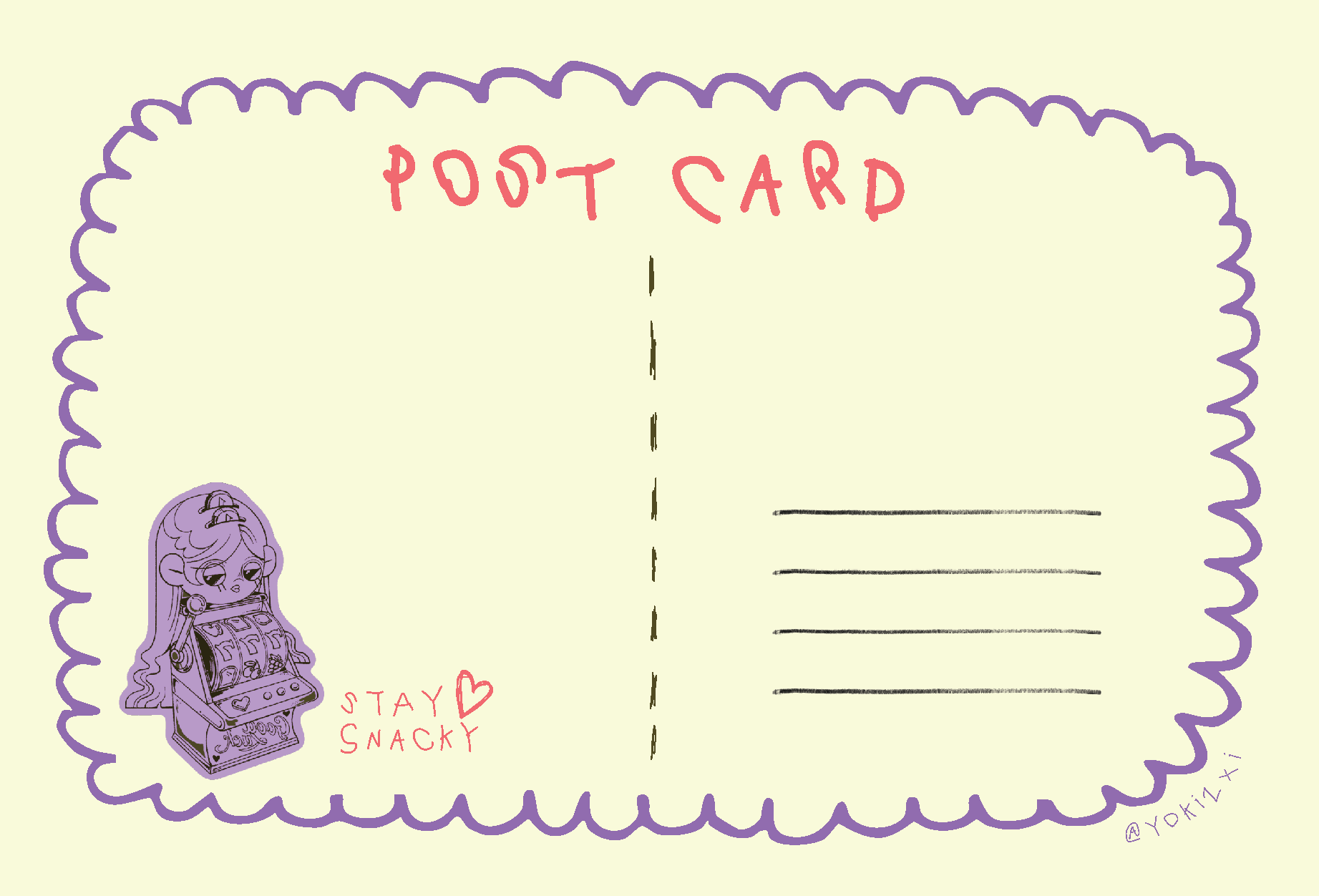 Slot Machine Girl Post Card