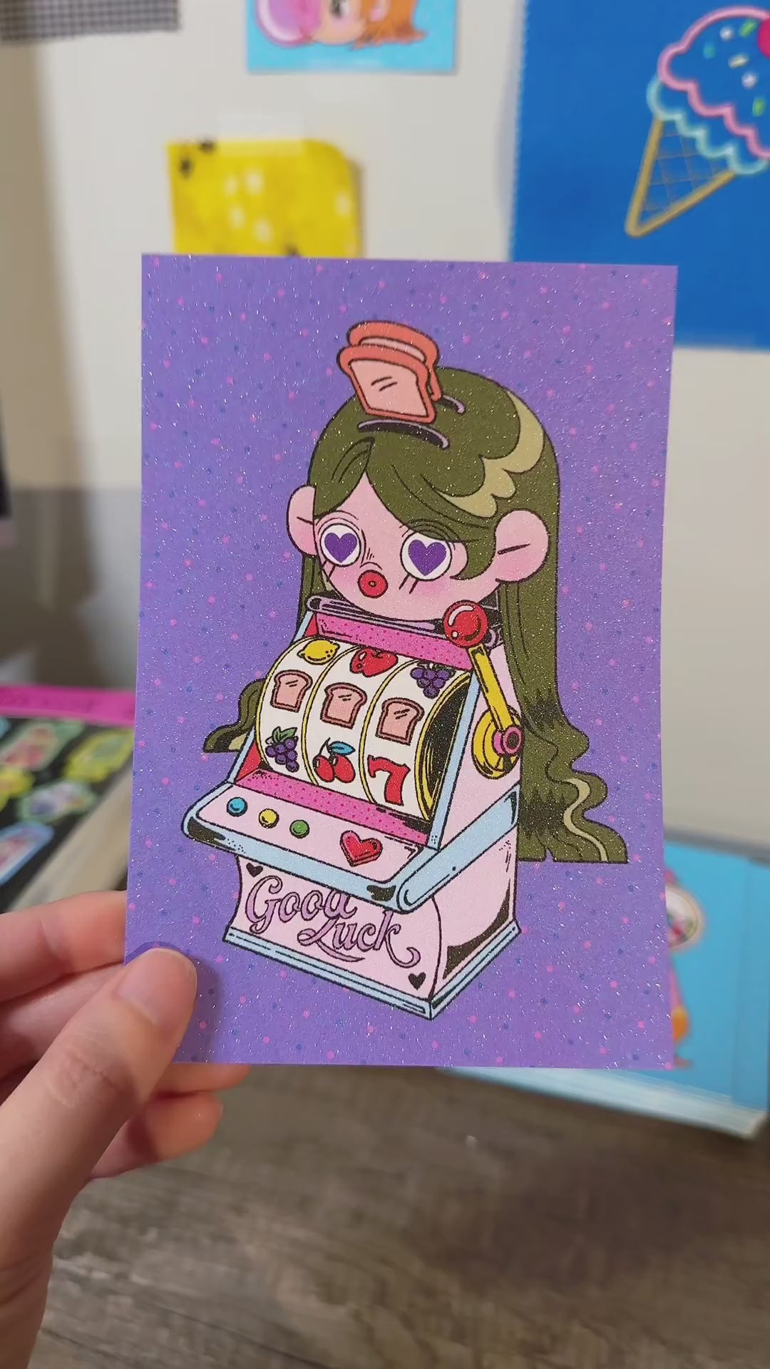 Slot Machine Girl Post Card