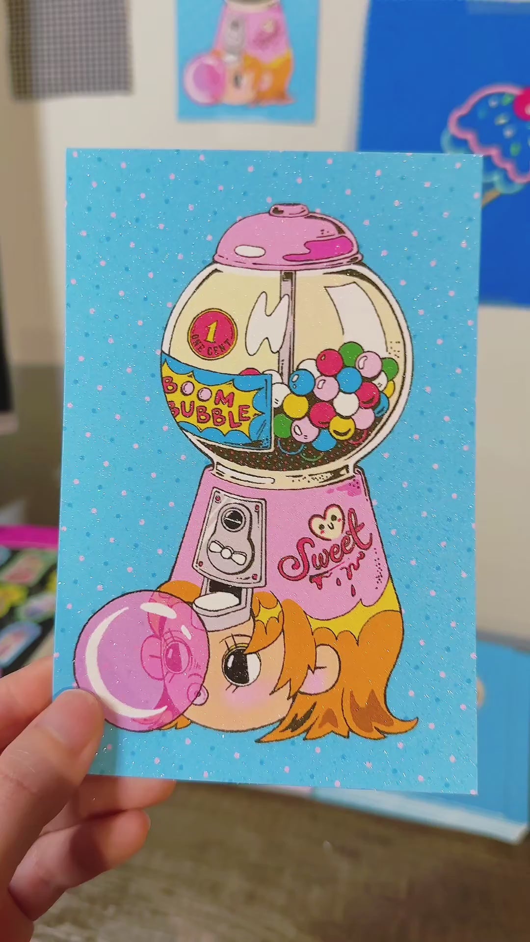 Bubble Gum Girl Post Card